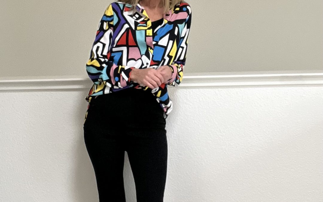 Karen posed for fashion over 50 blog post