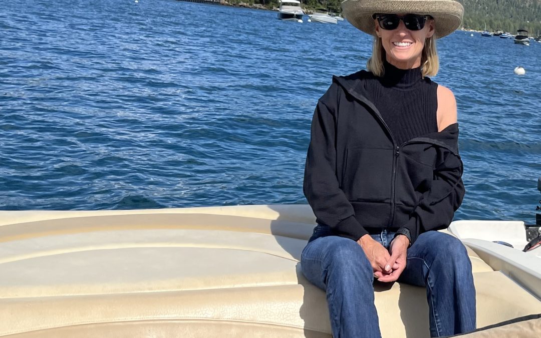 Karen pictured on a boat/post birthday thoughts post